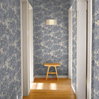 Tempaper Textured Blue Canopy Toile Faux Grasscloth Removable Peel and Stick - Image 8