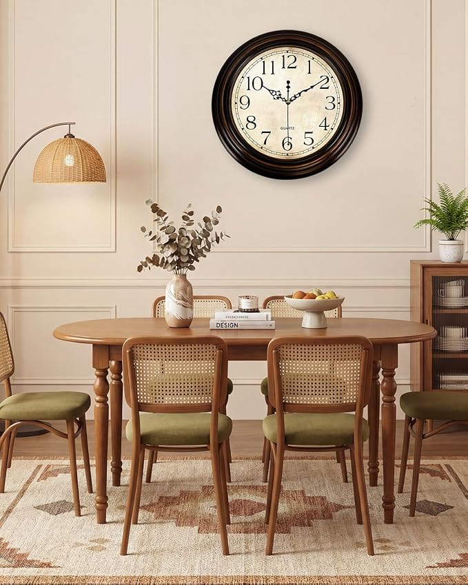 Vintage Wall Clock 13 Inch Quartz Silent Non-Ticking Analog Clock Battery - Image 9