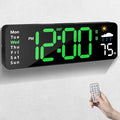Digital Wall Clock with Remote Control, Large Display Plug in LED Digital Alarm by CandyHome