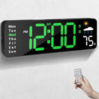 Digital Wall Clock with Remote Control, Large Display Plug in LED Digital Alarm by CandyHome
