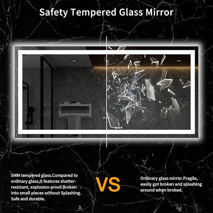 LOAAO 72X36 LED Bathroom Mirror - Image 8