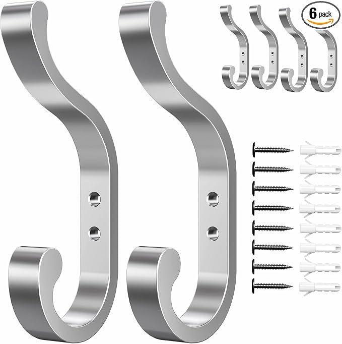 bussdis 6-Pack Heavy Duty Wall Hooks by BUSSDIS