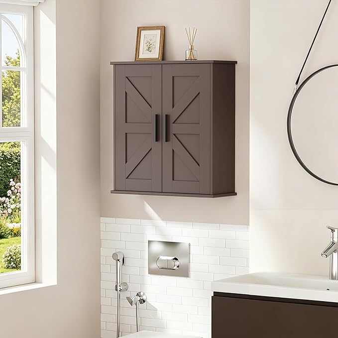 Homleke Bathroom Wall Cabinet, Over Toilet Storage Cabinet - Image 2