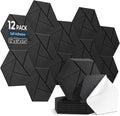 12 Pack Hexagon Acoustic Panels, Self-Adhesive Acoustic Wall Panels by AUSLET