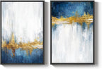 Framed Blue and White Abstract Wall Art - Image 9