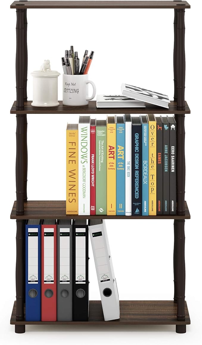 Furinno Turn-N-Tube 4-Tier Multipurpose Shelf Display Rack, Classic Tubes - Image 3