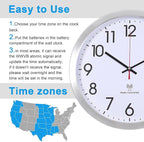 Atomic Analog Wall Clock, 14Inch Radio Controlled Sets Automatically Wall Clock - Image 3