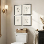 Framed Black and White Botanical Wall Art, Farmhouse Rustic Flower Artwork - Image 2