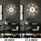 SIN&MI Large Wall Clocks, Silent Sunflower Shape Chic Decorative Wall Clock - Image 4