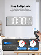 MASHI 2026 Upgrade Digital Wall Clock, Auto-Dimming Wall Clock - Image 6