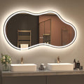 SMIROR Irregular Led Backlit Bathroom Mirror 60 x 32 inch, Asymmetrical Cloud by SMIROR