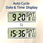 12" Silent Non-Ticking Wall Clock, Mid-Century Modern Wilderness Sunset - Image 7