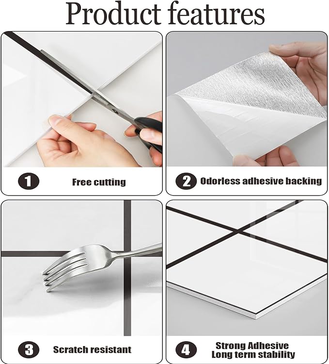 Chejiaye Peel and Stick Backsplash Tiles 10-Pack - Image 6
