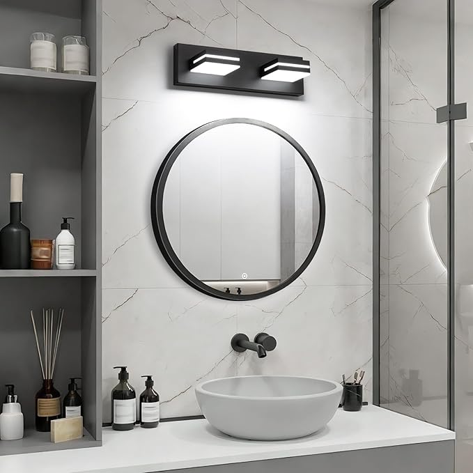 SineRise LED Modern Bathroom Vanity Light Fixtures, Matte Black Modern Acrylic - Image 5