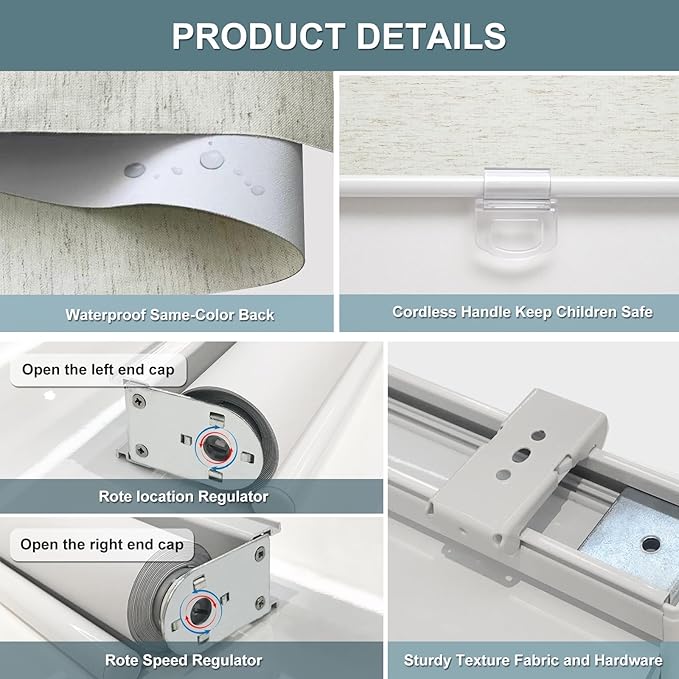 Cordless Roller Shades Blackout Blinds - Image 7
