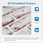 COMSTICKC 3D Faux Brick Wall Panel Red-Tinted White, Peel and Stick Wall - Image 3