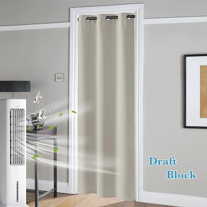 RYB HOME Blackout Curtains Thermal Insulating Privacy Temporary Door Curtains by RYBHOME