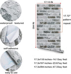 Guvana 17.3"×394" Brick Wallpaper Grey Self Adhesive Wallpaper 3D Brick Peel - Image 6