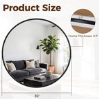 NEWBULIG 30 Inch Round Wall Mirror, Bathroom Mirror - Image 2