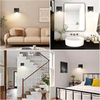 Wall Sconces Set of 2 Matte Black Vanity Lights - Image 4
