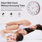 HZDHCLH Kid Wall Clocks Battery Operated, 12 inch Silent Non Ticking Modern - Image 6