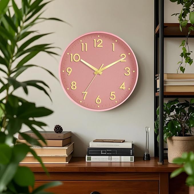 Mosewa Wall Clock 10 Inch, Battery Operated Silent Non-Ticking Modern Analog - Image 2