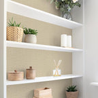 TANONE Khaki Contact Paper Peel and Stick Wallpaper, Grasscloth Beige Wallpaper - Image 6
