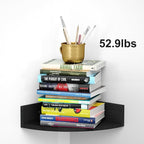 Alsonerbay Black Corner Wall Shelf, Floating Shelves Wall Mount Set of 4 - Image 8