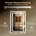 LED Bathroom Mirror, Smart Anti-Fog, Stepless Dimmable - Image 4