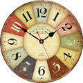 VIKMARI Clocks Battery Operated Wooden Wall Clock Retro Rustic Clock Decorative by VIKMARIWallClock
