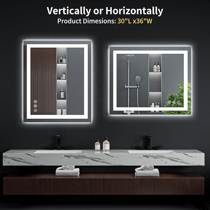 36"x30" LED Bathroom Mirror - Image 9