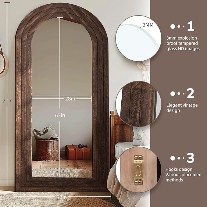ZHUNFA Arched Full Length Mirror - Image 2