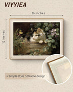 VIYYIEA Framed Wall Art for Living Room, Cute Calico Kitten and Butterfly - Image 5