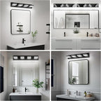 Modern LED Bathroom Lights Fixtures 4-Light, Metal Black Acrylic Wall Lighting - Image 7