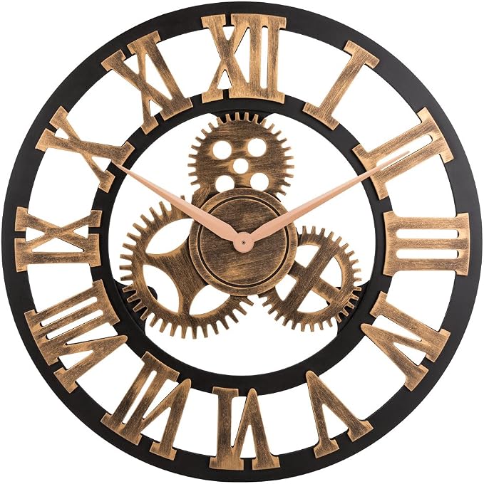 23" inch Noiseless Silent Non-Ticking Gears Not Moving Wall Clock by OldtownClocks