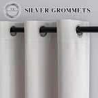 IGEMAEVE Greyish White Curtains 96 Inch Length 2 Panels Set, Light Filtering - Image 3
