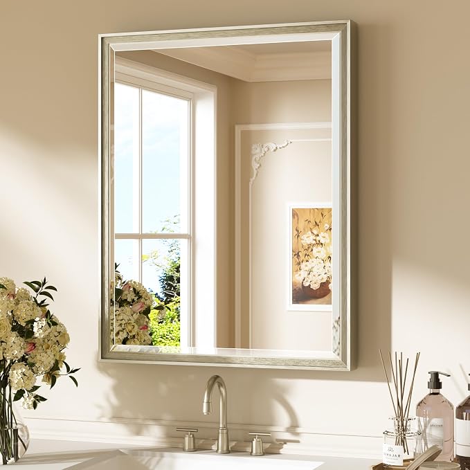 Keonjinn 24" x 30" Brushed Nickel Mirrors by Keonjinn