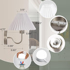 Wireless Wall Sconce Sets of 2, Pleated Shades Rechargeable Battery Operated - Image 5