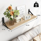 Fixwal Floating Shelves for Wall, Wood Wall Mounted Shelves for Bedroom - Image 3