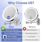 FUNTOUCH 9" Wall Mounted Makeup Mirror - Image 5
