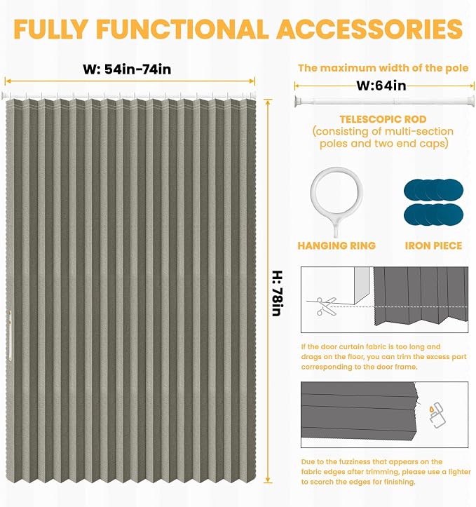 AJAZZ Blackout Accordion Door Curtain - Image 5