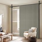 100% Blackout Room Divider Curtains Sets Grey W100 x L96 in 1 Panel No Drill - Image 9