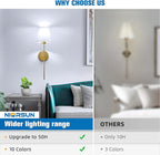 NIORSUN 19.9 inch Battery Operated Wall Sconce Set of 2, 10 Colors Wireless - Image 8
