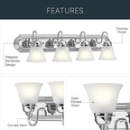 Kichler 30" 4-Light Vanity Bath Light in Chrome, Modern Bathroom Light - Image 4