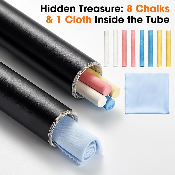 Chalkboard Wallpaper Peel and Stick, 35.4"x78.7" Blackboard Contact Paper Self - Image 6