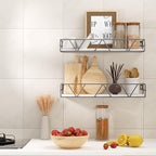 Amaoot Floating Shelves Set of 3, Home Wood Wall Shelf, Farmhouse Shelf - Image 4