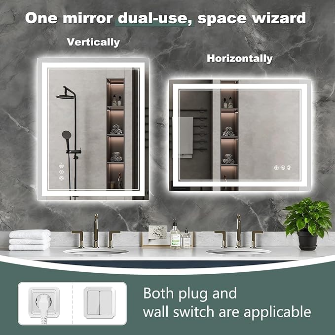 40x38 Inch LED Bathroom Mirror - Image 6