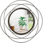 Mirrors Wall Decor Iron Frame Round Art Wall Mirrors Home Decoration Hanging by HLFMVWE