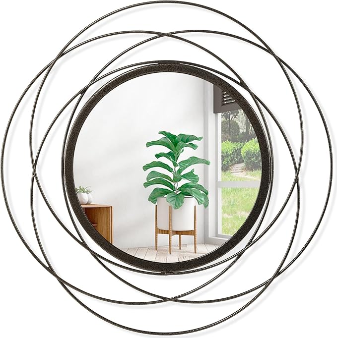 Wall Mirror Mounted Round Decorative Mirrors by HLFMVWE