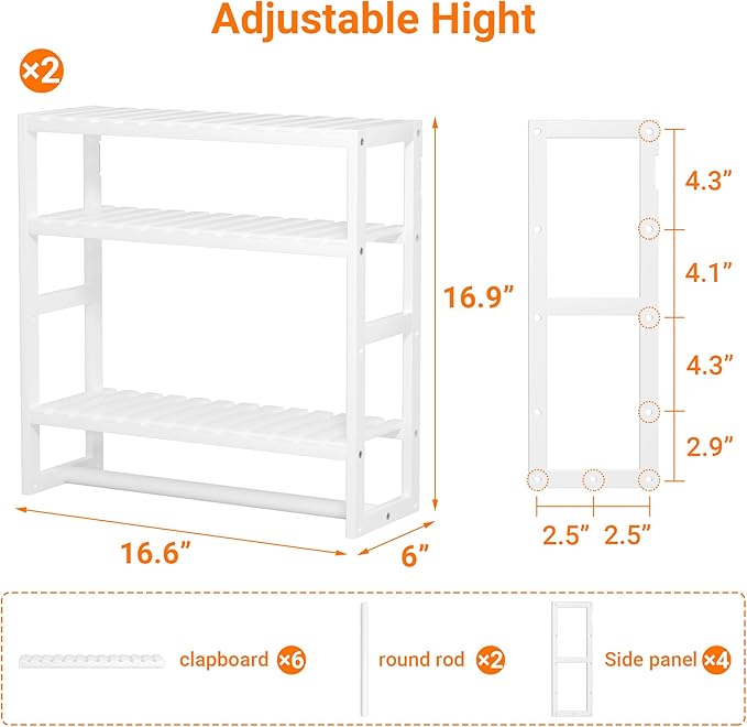 Towel Rack Bathroom Storage Shelves Over The Toilet - Image 7